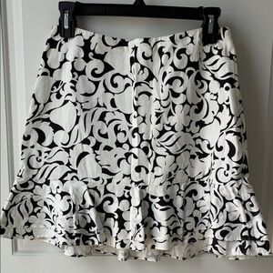 WHBM Paisley Print Cotton Skirt -B&W Size 4
